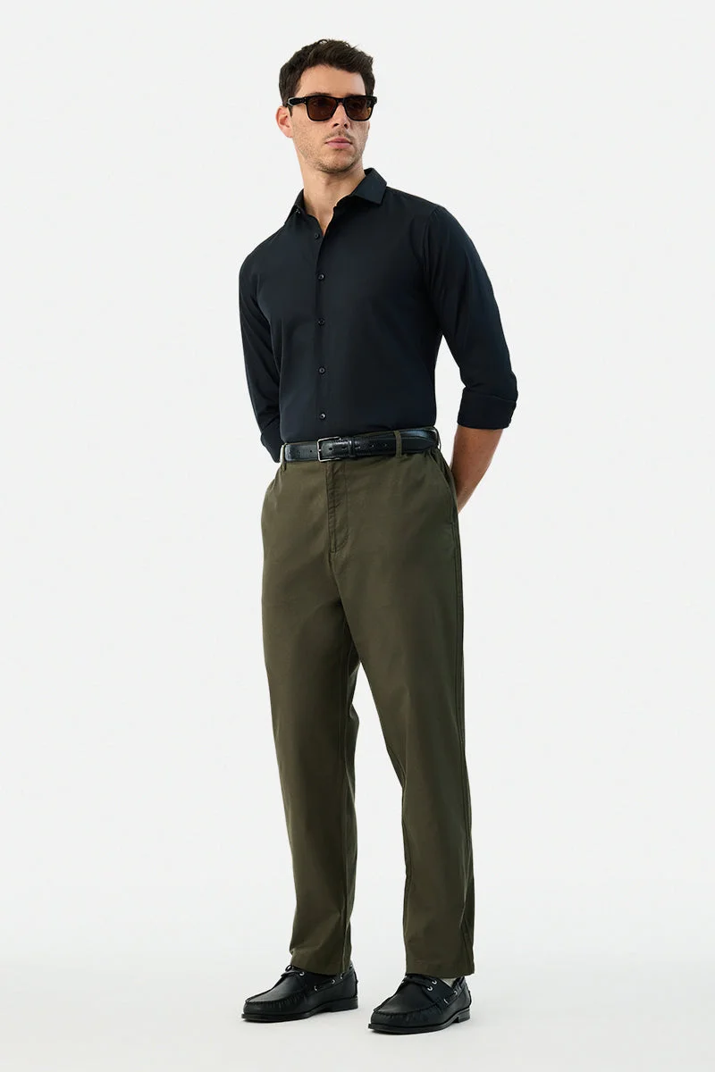 سنيتش Linen Blend Relaxed Fit Trousers